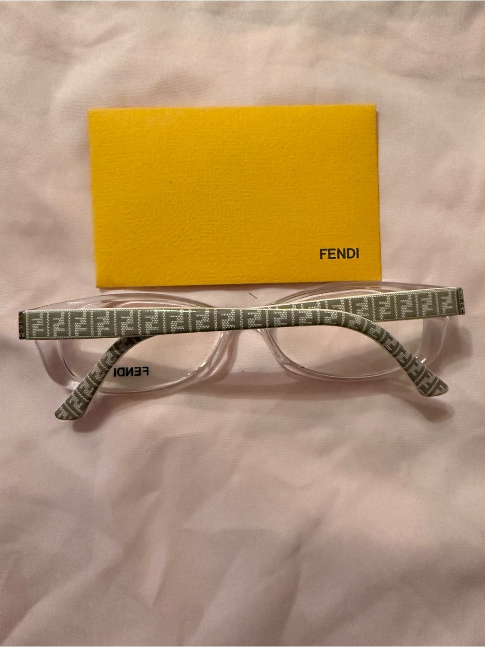 Fendi F881 971 White Clear FF Monogram Eyeglasses Frames 52-14-135